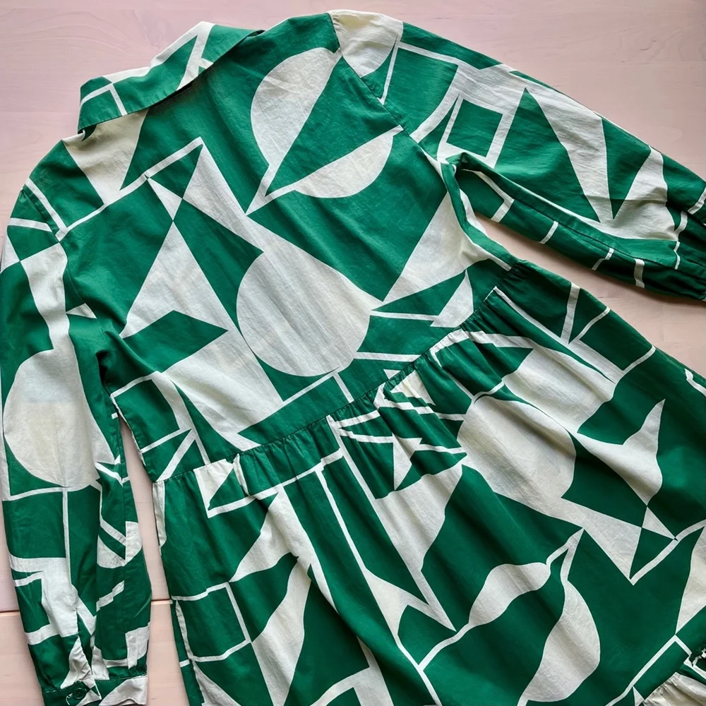 Zara green and white dress - Picture 6 of 11